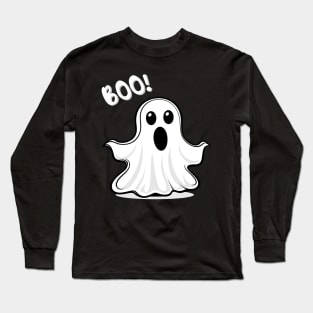 Halloween Trick Or Treat Boo Cute Scary Ghost Long Sleeve T-Shirt